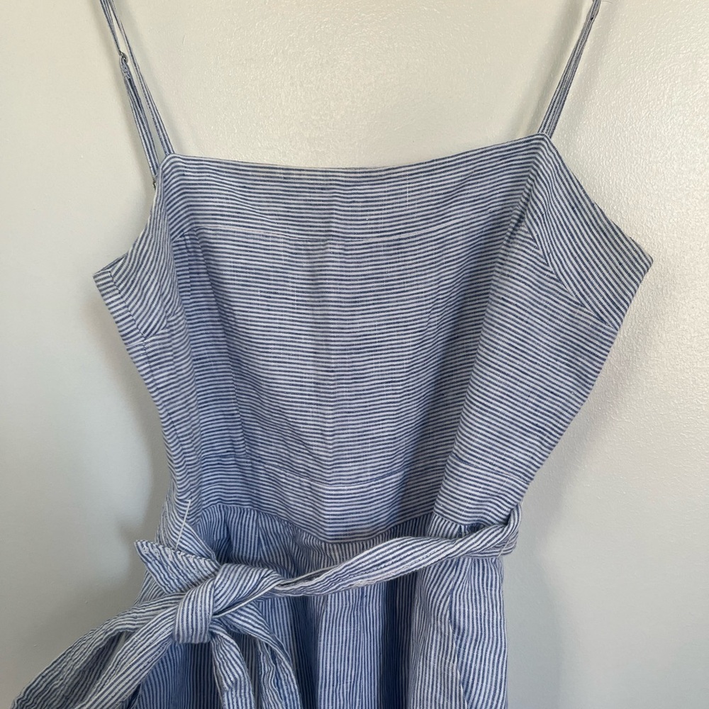 J. Crew Blue and White Striped Jumpsuit